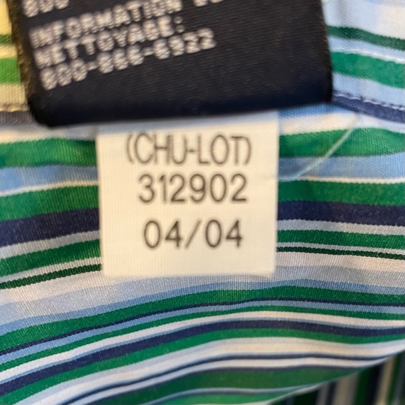 TOMMY HILFIGER 2 Ply Fabric Y2K Striped Long Sleeve Button Down Shirt Men’s XXL - Picture 9 of 9